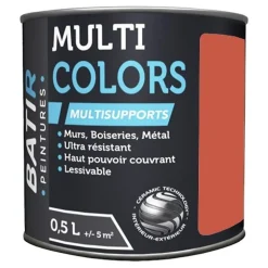 Peintures Multi Colors BÂTIR Satin Soyeux Rouge coquelicot