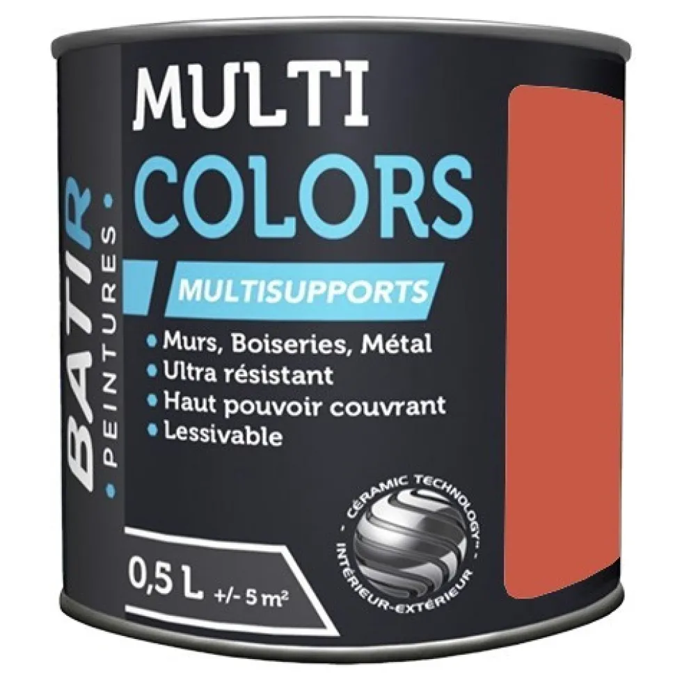 Peintures Multi Colors BÂTIR Satin Soyeux Rouge coquelicot