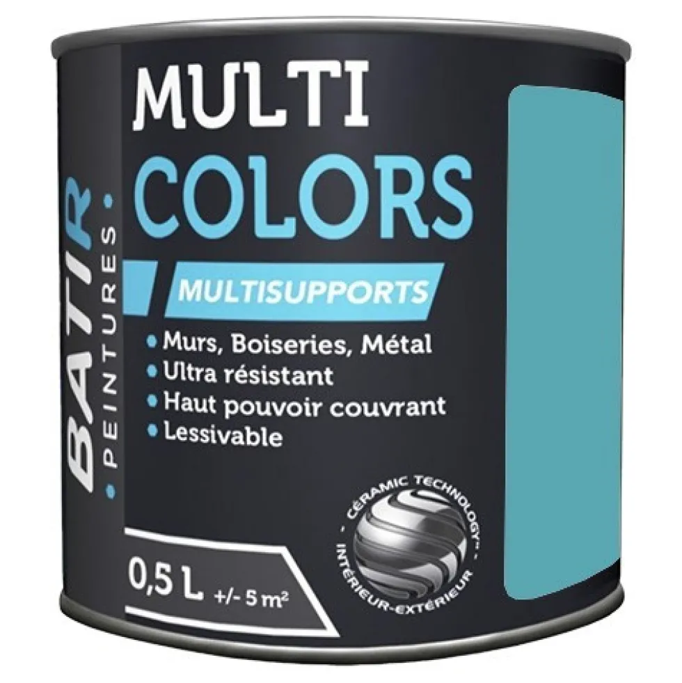 Peintures Multi Colors BÂTIR Satin Soyeux Turquoise profonde