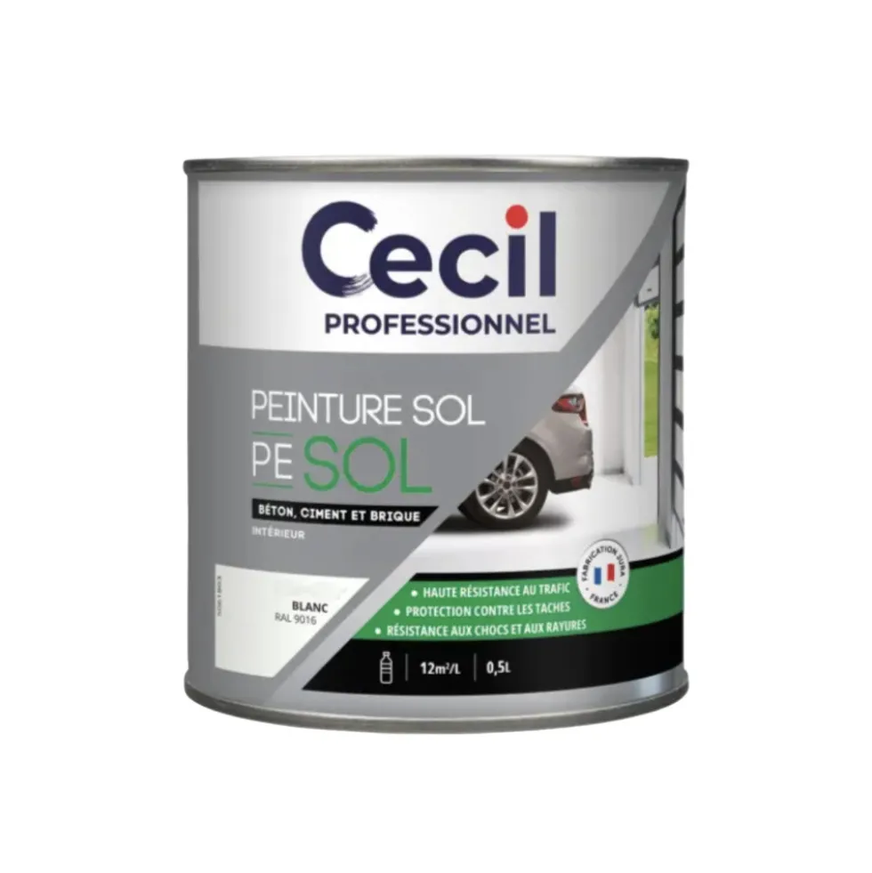 Peinture sol Glycéro Cécil Professionnel PE SOL Blanc Brillant