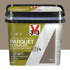 Peinture Sol Parquet Escalier V33 Déco LAB Taupe