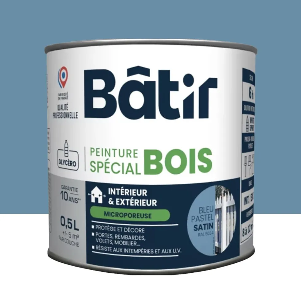 Peinture Spécial Bois BÂTIR Bleu pastel