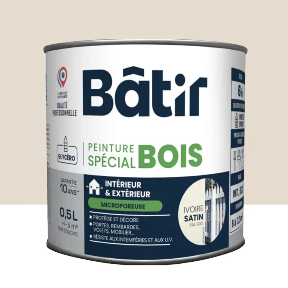Peinture Spécial Bois BÂTIR Ivoire