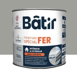 Peinture Spécial Fer BÂTIR Aluminium brillant