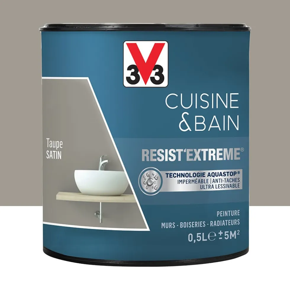 Peinture V33 Cuisine & Bain Resist'Extreme Satin Taupe