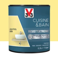 Peinture V33 Cuisine & Bain Resist'Extreme Satin Jaune Vichy