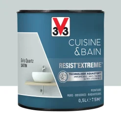Peinture V33 Cuisine & Bain Resist'Extreme Satin Gris Quartz