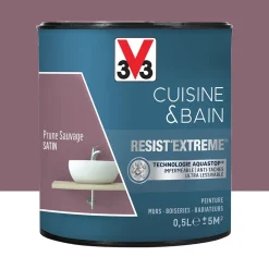 Peinture V33 Cuisine & Bain Resist'Extreme Satin Prune Sauvage