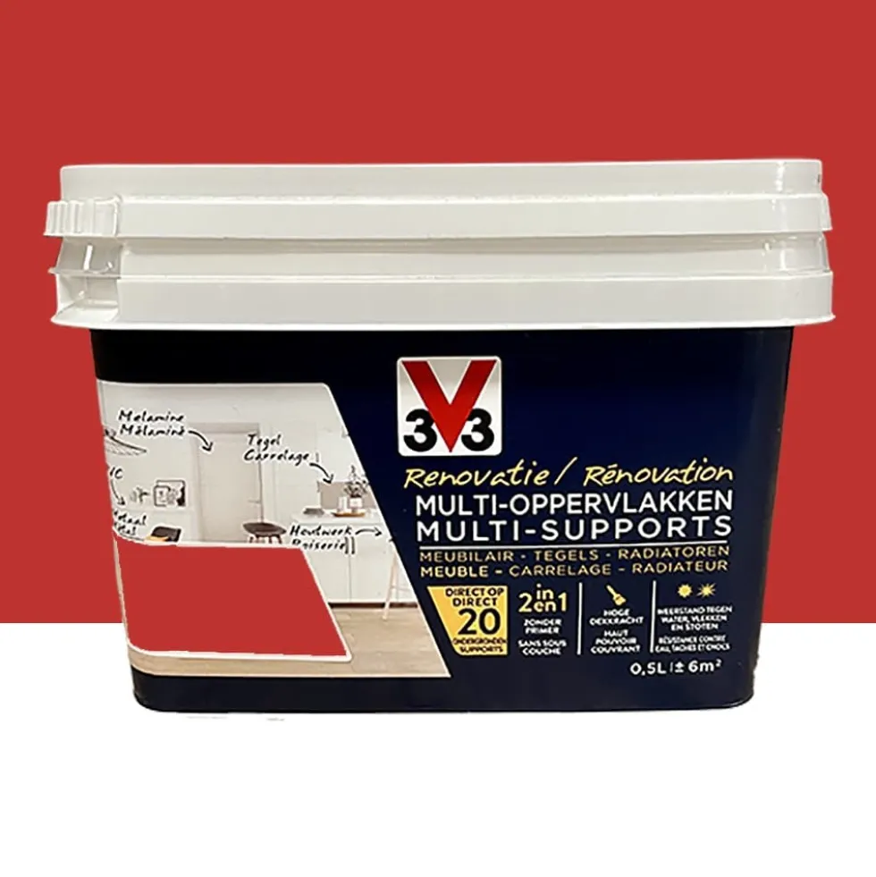 Peinture V33 Rénovation Multi-Supports Rouge caprice