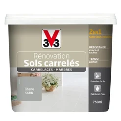 Peinture V33 Rénovation Sols Carrelés (Carrelages - Marbres) 2 en 1 Satin Titane