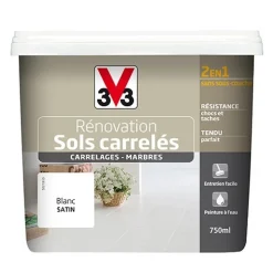 Peinture V33 Rénovation Sols Carrelés (Carrelages - Marbres) 2 en 1 SatinBlanc