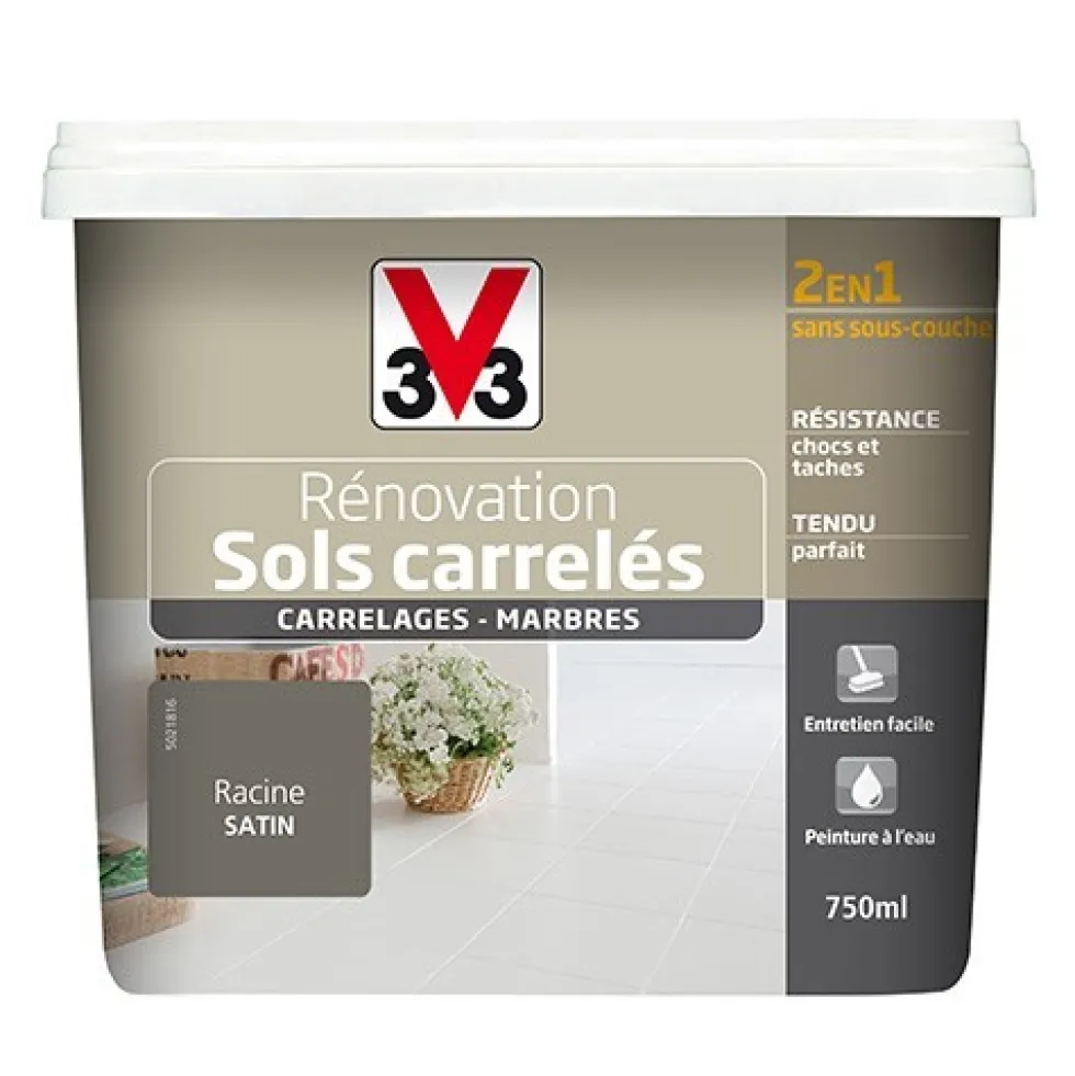 Peinture V33 Rénovation Sols Carrelés (Carrelages - Marbres) 2 en 1 Satin Racine