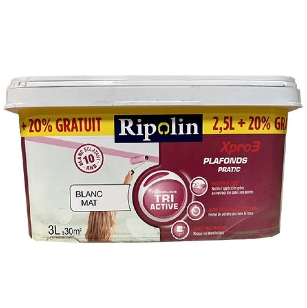 Peinture XPro3 Plafonds Pratic RIPOLIN blanc mat