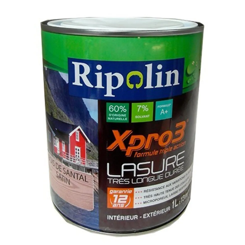 RIPOLIN Lasure XPro3 12ans Bois de Santal 1L