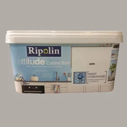 RIPOLIN Peinture acrylique Attitude Cuisine & Bain Kaolin
