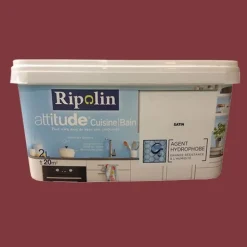 RIPOLIN Peinture acrylique Attitude Cuisine & Bain Rouge chinois