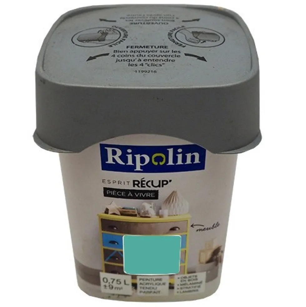 RIPOLIN Peinture Esprit Récup' Pièce à vivre Vert turquoise