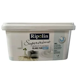 RIPOLIN Peinture Supercrème Murs & Plafonds Blanc Mat