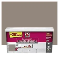 Rénovation Meubles Cuisine V33(Bois vernis-Mélaminés-Carrelage) Taupe brillant