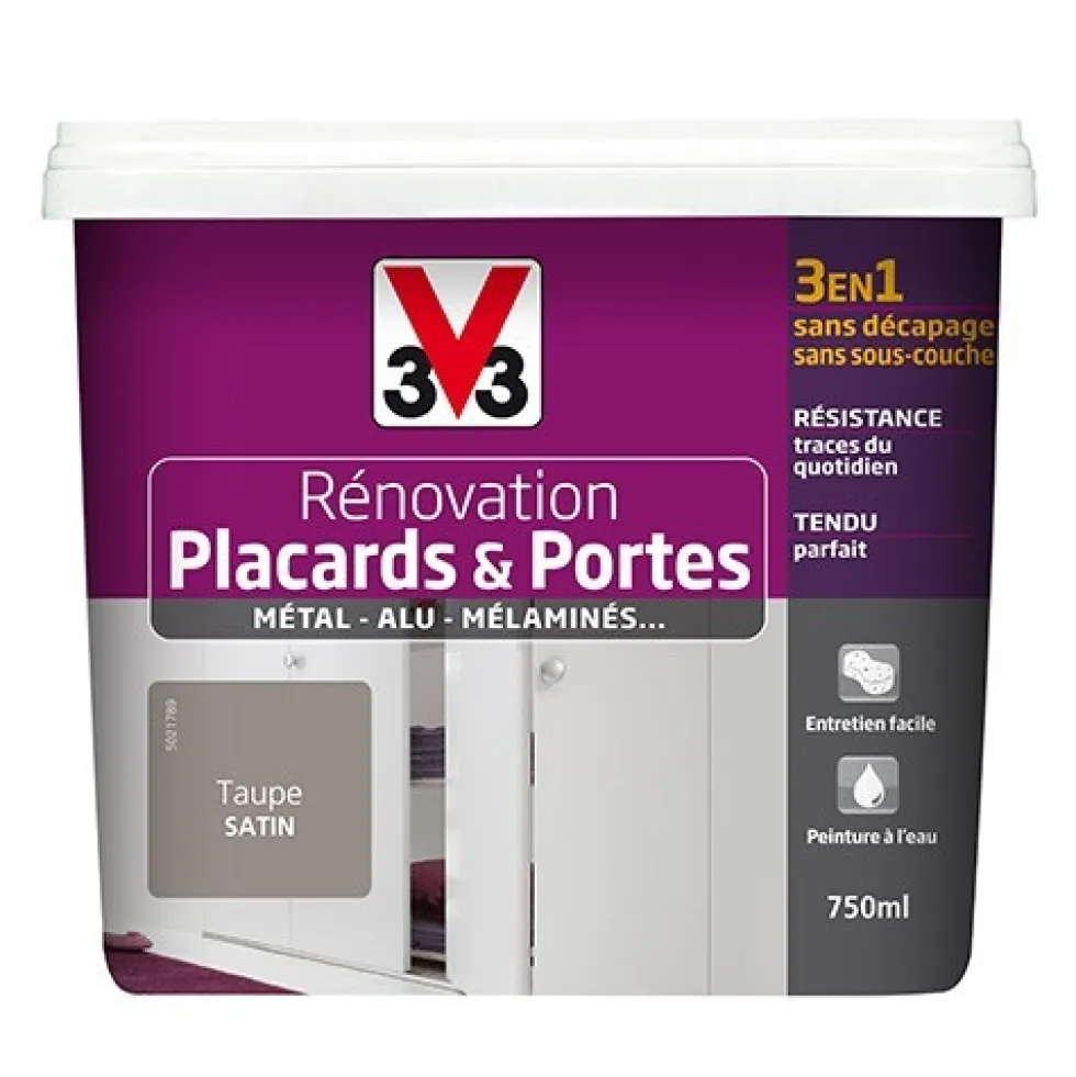 Rénovation Placards & Portes (Métal-Alu-Mélaminés) V33 Satin Taupe