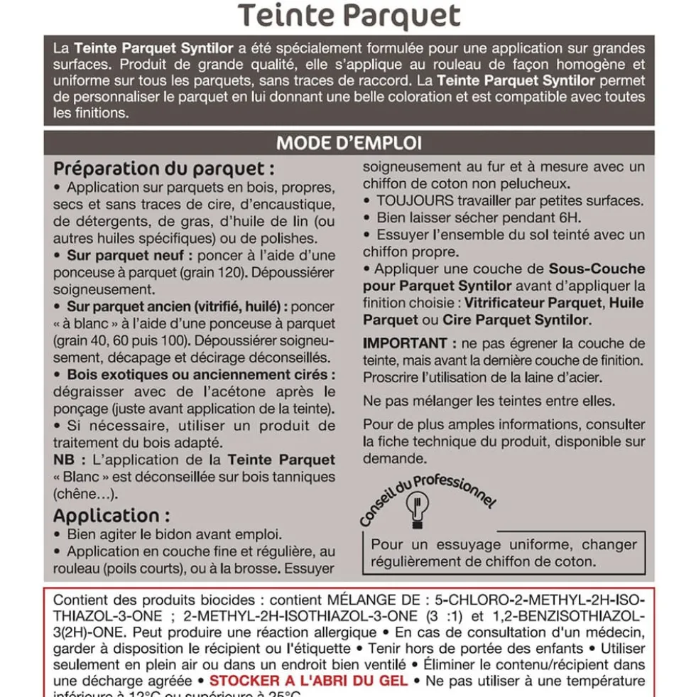 Teinte parquet Syntilor Wengé