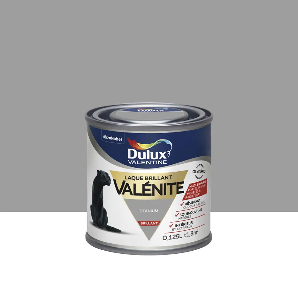 Testeur Laque brillant Dulux Valentine Valénite Titanium