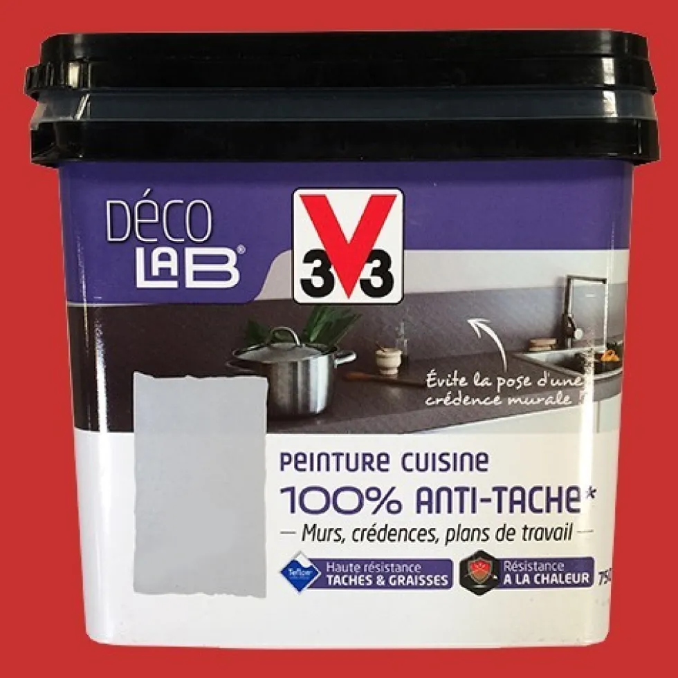 V33 Déco LAB Peinture Cuisine 100% Anti-Tâche Rouge Piment