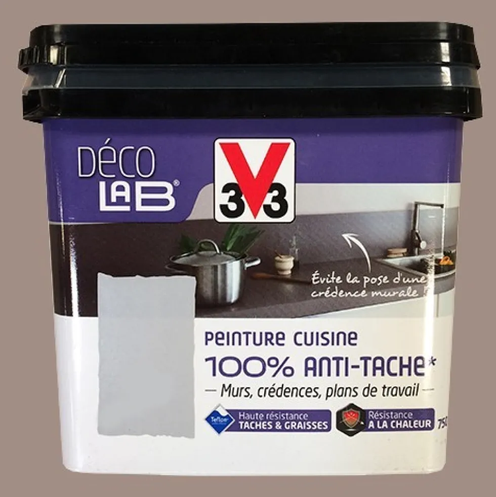 V33 Déco LAB Peinture Cuisine 100% Anti-Tâche Humus