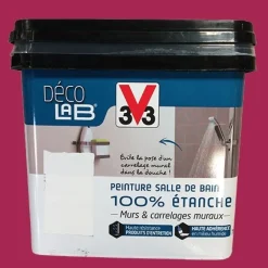 V33 Déco LAB Peinture Salle de bain 100% Etanche Cassis
