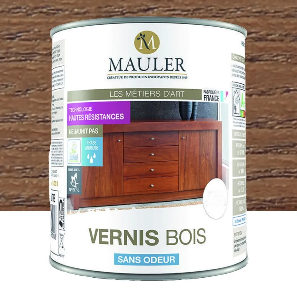Vernis bois sans odeur MAULER Chêne foncé satin