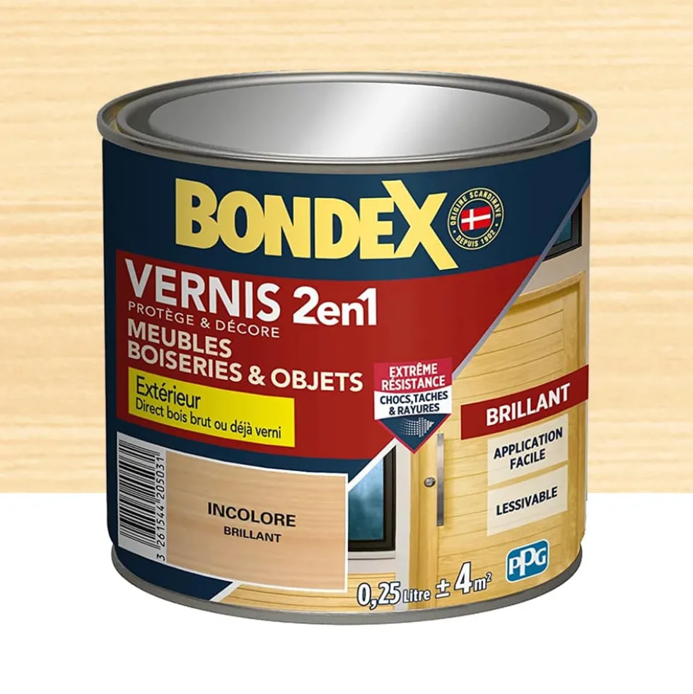 Vernis extérieur BONDEX 2 en 1 Incolore brillant