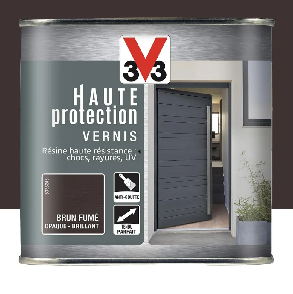 Vernis Haute protection V33 Brun Fumé Brillant