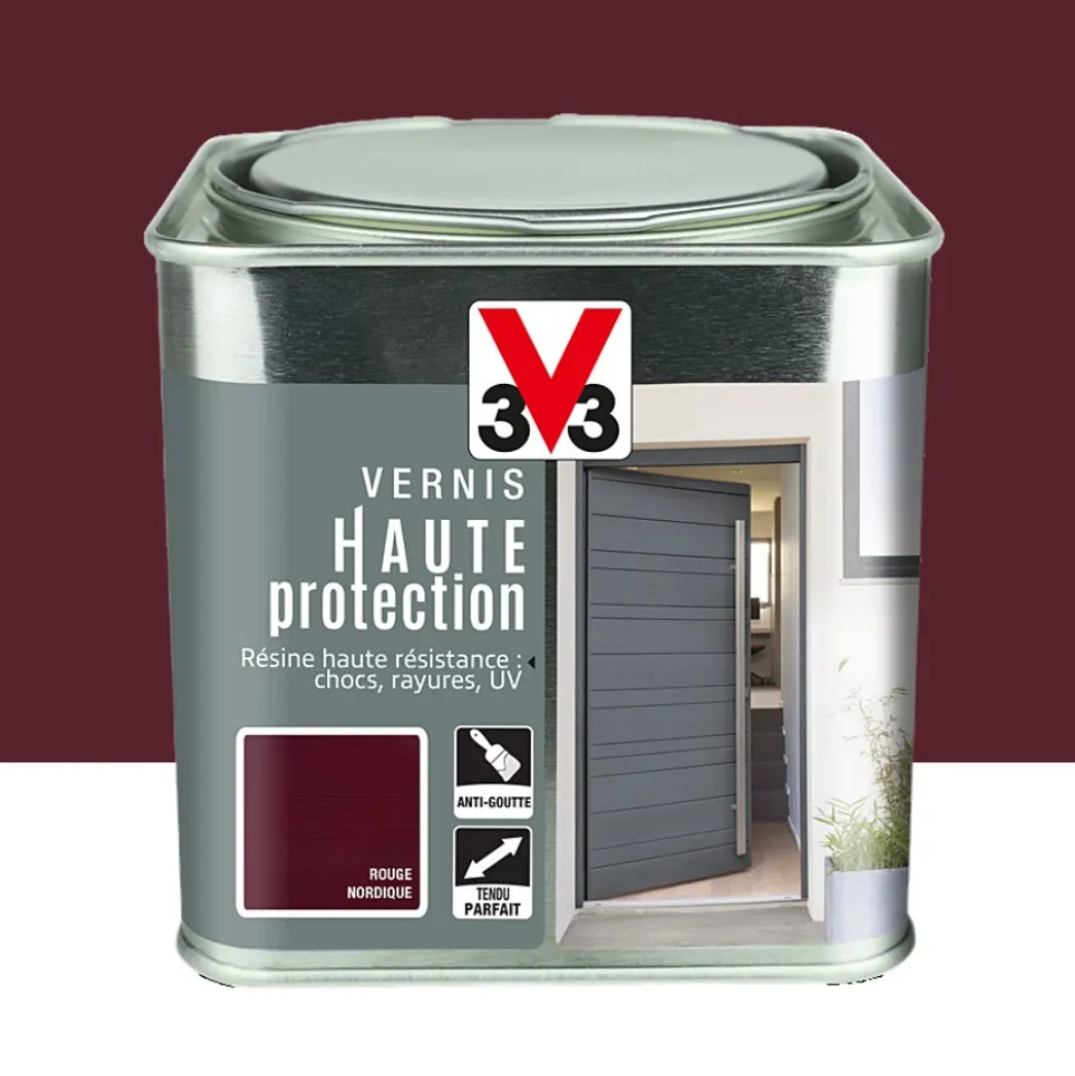 Vernis Haute protection V33 Rouge Nordique Brillant