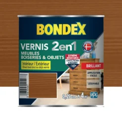 Vernis intérieur BONDEX 2 en 1 Chêne moyen brillant
