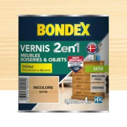 Vernis intérieur BONDEX 2 en 1 Incolore satin