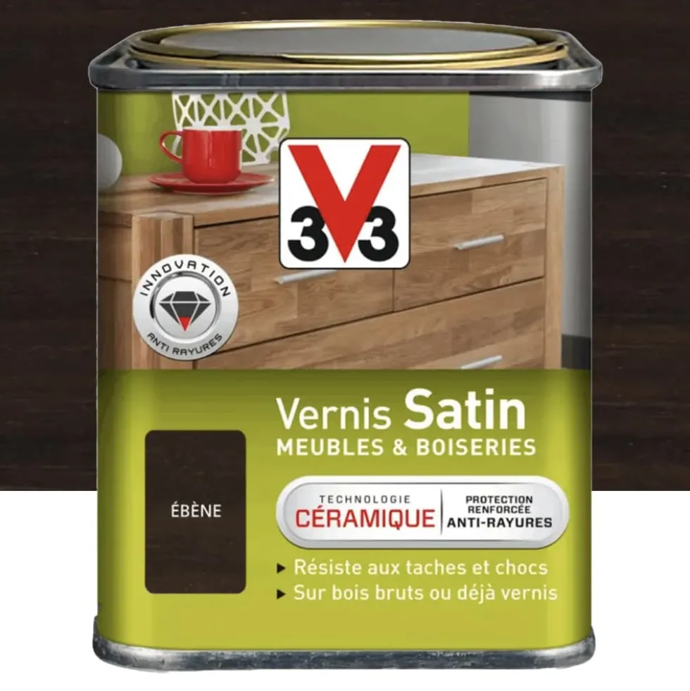 Vernis V33 Meubles et Boiseries Satin Ébène