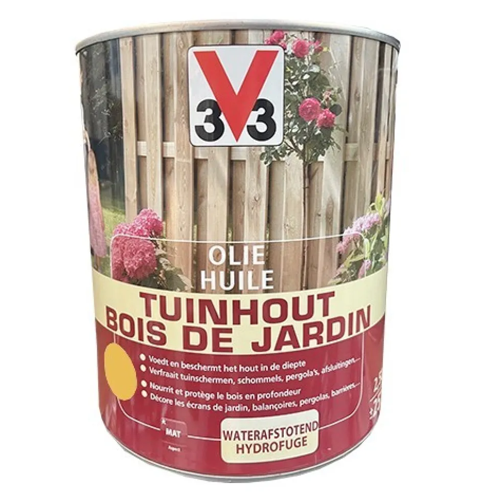 V33 Huile Bois de jardin Brun Clair