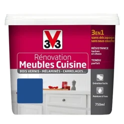 V33 Rénovation Meubles Cuisine (Bois vernis-Mélaminés-Stratifiés) Satin Vitrail