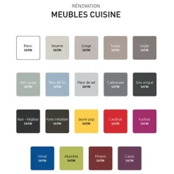 V33 Rénovation Meubles Cuisine (Bois vernis-Mélaminés-Stratifiés) Satin Carbonate